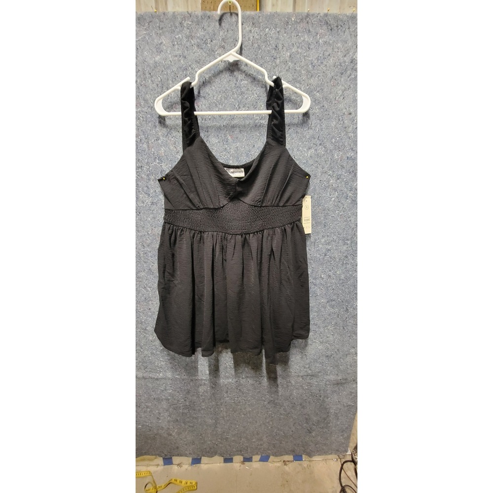 No Boundaries Women's Smocked Waist Sleeveless Dress Top Black Soot Size XXLโ 20